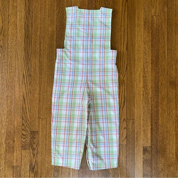 Vive La Fête 3T Plaid Overalls with Dump Truck Smocked Design - Picture 6 of 9